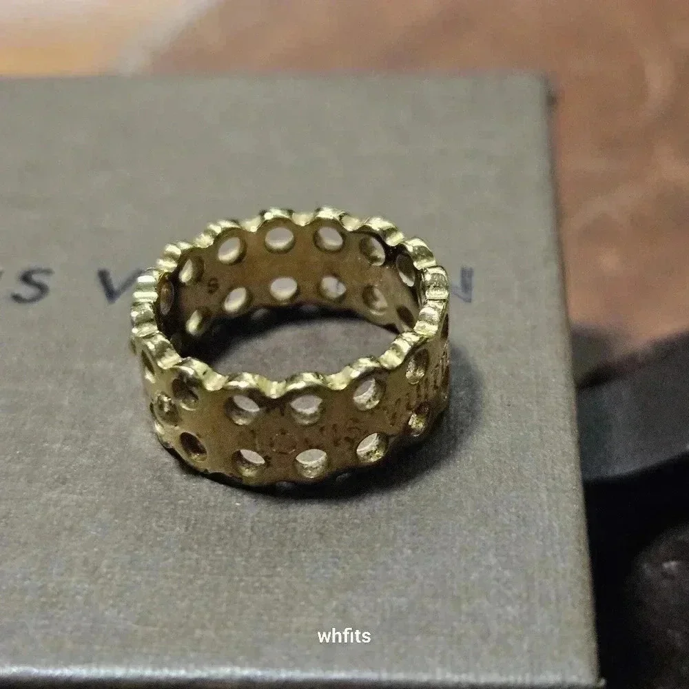 Louis Vuitton Gold Tone Hide and Seek Ring Size Small - Picture 2 of 4